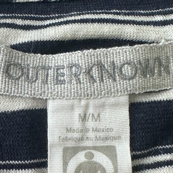Outerknown T-Shirt Men’s Medium Blue White Striped Hemp Blend Crew Neck Casual - Picture 7 of 11